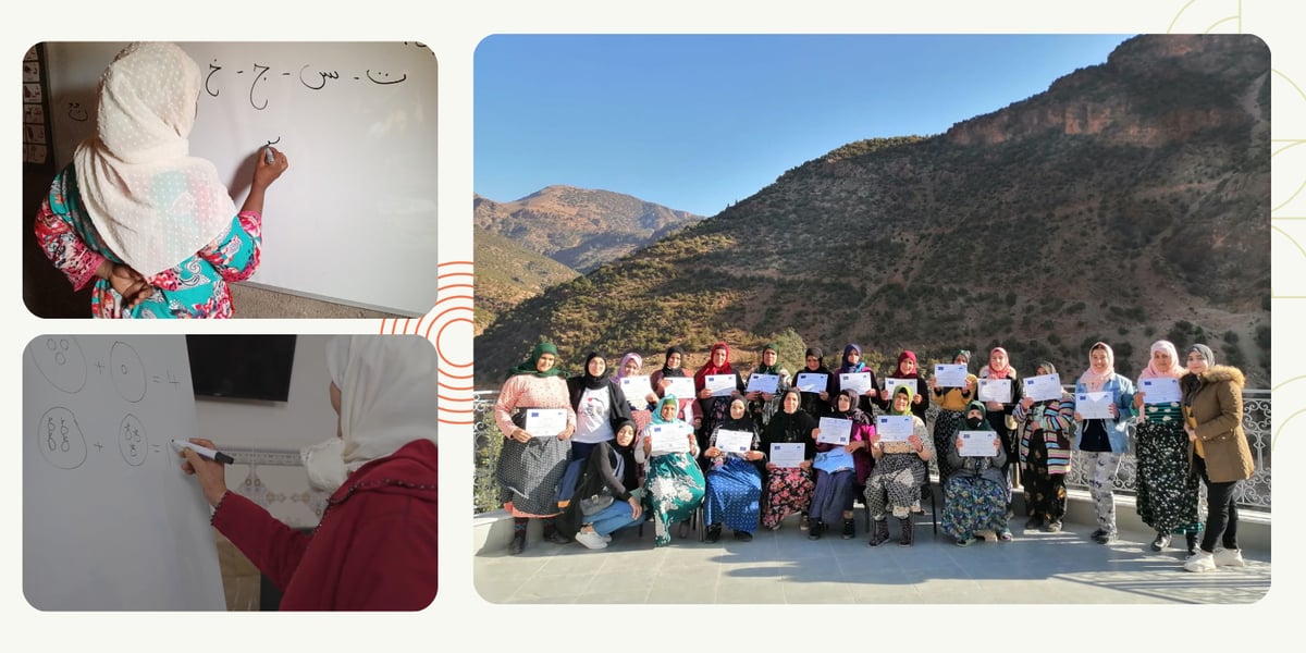 Women participating in Literacy classes